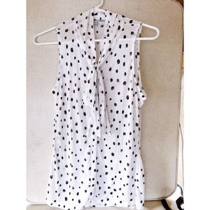 Halogen Sleeveless Tie Neck Blouse-Size S